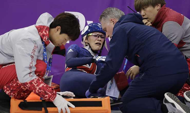Elise Christie sufre una terrible lesión en el patinaje de velocidad