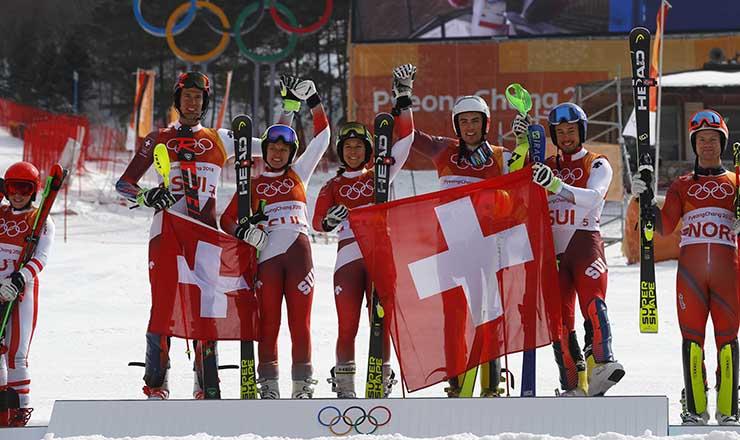 Suiza se queda con el oro en del Esquí Alpino por equipos